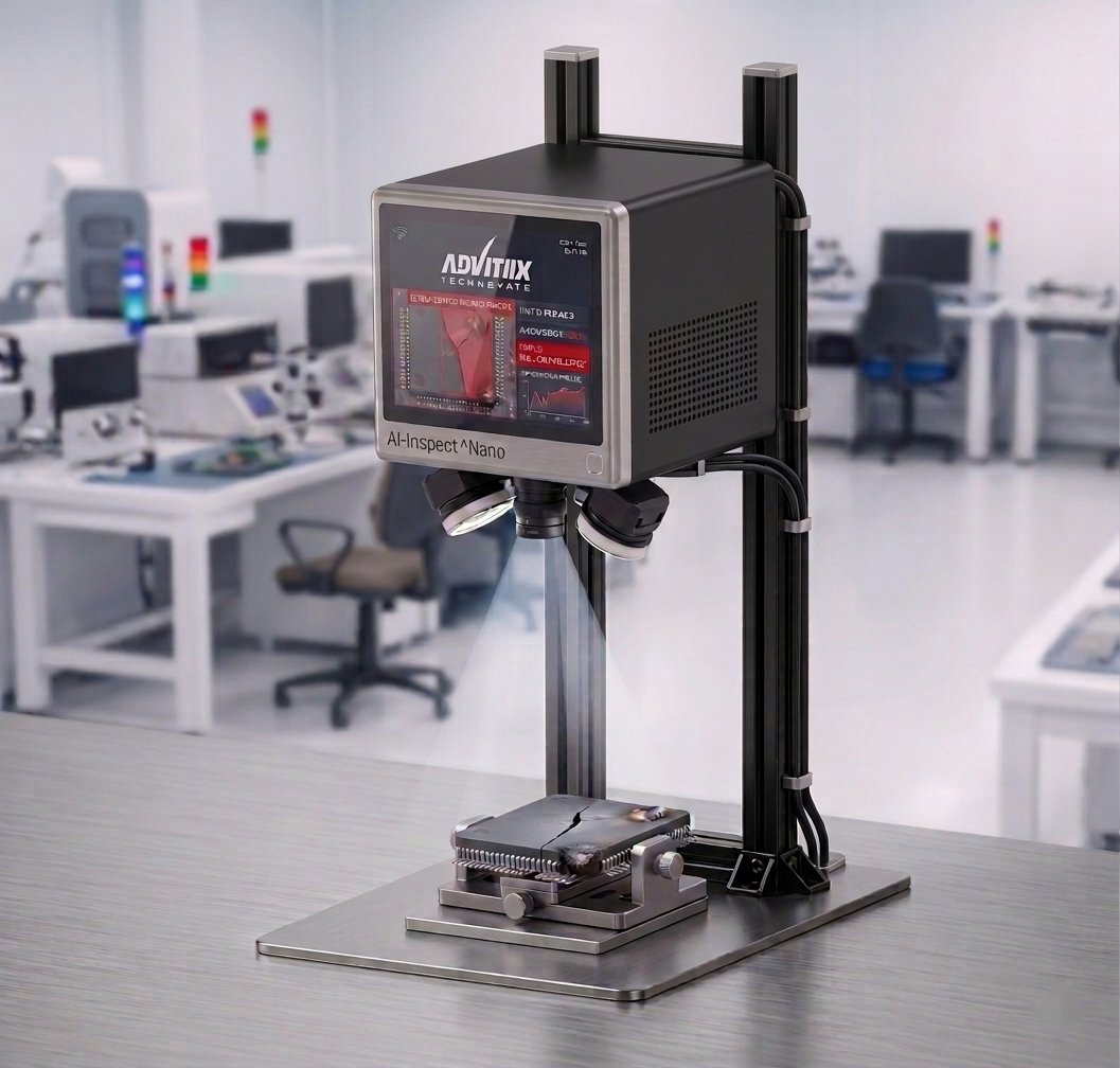 AI-Inspect Nano machine vision inspection unit on factory floor