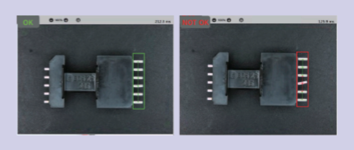 Pitch measurement on a multi-pin connector