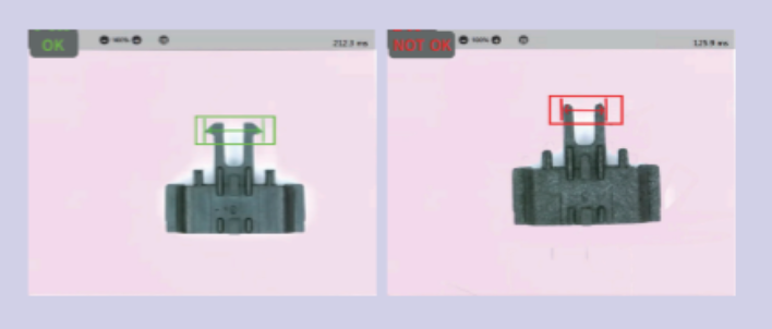 Width measurement on a molded part